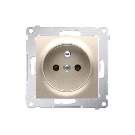 SIMON 54 MODUŁ ZŁOTY MAT GNIAZDO 1X Z/U Z PRZESŁONAMI ZACISKI ŚRUBOWE 16A 250V