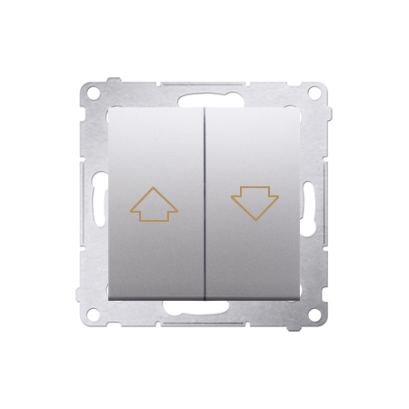 SIMON 54 MODUŁ SREBRNY MAT PRZYCISK ŻALUZJOWY BLOKADA ELEKTRYCZNA "STRZAŁKA" ZACISKI SPRĘŻYNOWE 10A