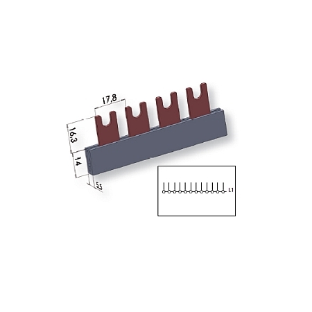 IZ12/1F/54 SZYNA ŁĄCZENIOWA WIDEŁKOWA 80A 1P 54M 12MM2 ETIBOX
