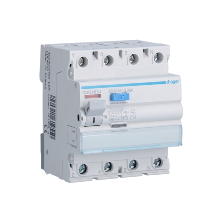 CDC463J 63A/ 30MA/AC WYŁĄCZNIK RÓŻNICOWY 63A 4P 4M 30MA AC 6KA