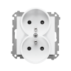 SIMON 55 MODUŁ SZARY GNIAZDO WTYCZKOWE 2X Z/U Z PRZESŁONAMI ZACISKI SPRĘŻYNOWE 16A 250V