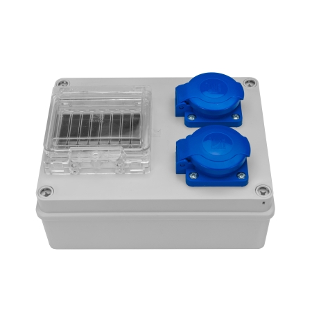 R-BOX 190 ROZDZIELNIA BUDOWLANA 4S 2X 230V + OKIENKO INSPEKCYJNE IP44