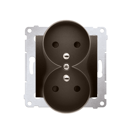 SIMON 54 MODUŁ BRĄZ MAT GNIAZDO 2X Z/U Z PRZESŁONAMI ZACISKI ŚRUBOWE 16A 250V