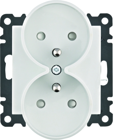 LUMINA SOUL/ INTENSE/ PASSION MODUŁ BIAŁY GNIAZDO 2X Z/U Z PRZESŁONAMI ZACISKI ŚRUBOWE 16A 250V /