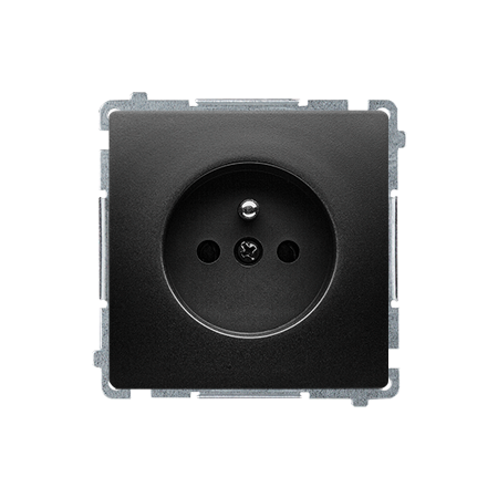 SIMON BASIC MODUŁ CZARNY MAT GNIAZDO 1X Z/U ZACISKI ŚRUBOWE 16A 250V