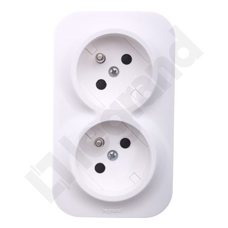 FORIX BIAŁY GNIAZDO NT 2X Z/U IP20 Z PRZESŁONAMI ZACISKI ŚRUBOWE 16A 250V