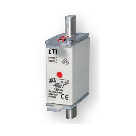 WT-00C NH000 10A GG 500V WKŁADKA TOPIKOWA ZWŁOCZNA BM