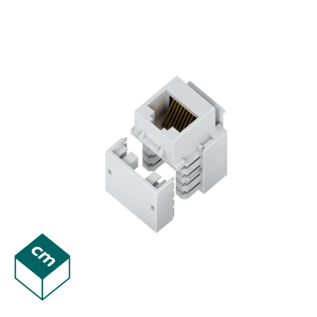 M45 BIAŁY GNIAZDO KOMPUTEROWE 1M 1X UAE 8  UTP RJ 45 KAT. 6 BEZNARZĘDZIOWE