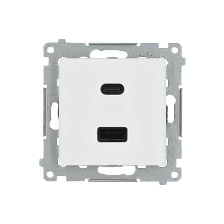 SIMON 54 MODUŁ BIAŁY ŁADOWARKA 2X USB C+A QUICK CHARGE 5/9/12V 3.1A 5V DC 230V