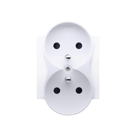 SIMON 54 MODUŁ BIAŁY PŁYTKA DO GNIAZD 2X Z/U Z PRZESŁONAMI