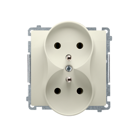 SIMON BASIC MODUŁ BEŻ GNIAZDO 2X Z/U ZACISKI ŚRUBOWE 16A 250V