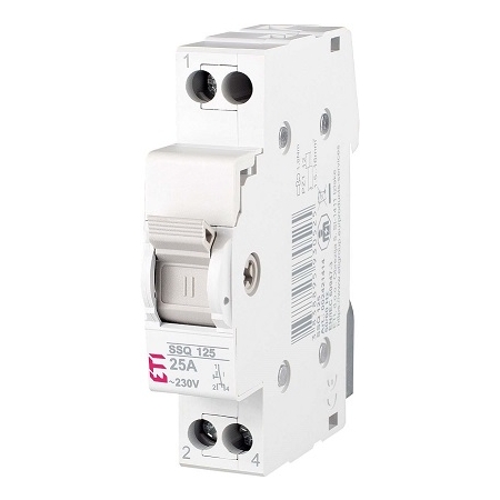 SSQ 125 PRZEŁĄCZNIK TRÓJPOŁOŻENIOWY MODUŁOWY 25A 1-BIEGUNOWY EVE