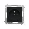 SIMON 55 MODUŁ CZARNY MAT GNIAZDO 1X Z/U Z PRZESŁONAMI ZACISKI SPRĘŻYNOWE 16A 250V