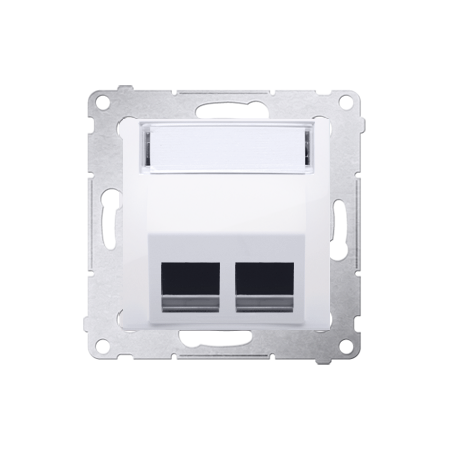 SIMON 54 MODUŁ BIAŁY PŁYTKA DO GNIAZD 2X UAE KEYSTONE SKOŚNA Z POLEM OPISOWYM