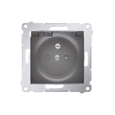 SIMON 54 MODUŁ ANTRACYT GNIAZDO 1X Z/U Z PRZESŁONAMI Z KLAPKĄ DYMNĄ IP44 ZACISKI ŚRUBOWE 16A 250V