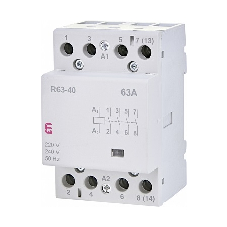 R 63-40 STYCZNIK MODUŁOWY 63A 4P 4Z 3M 230V AC ETICON