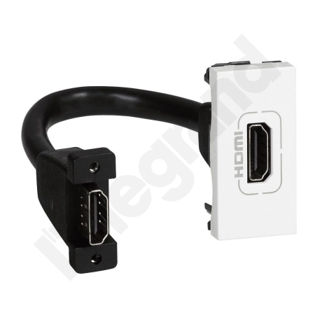 M45 BIAŁY GNIAZDO 1M HDMI 1.4 TYP A Z PRZEWODEM PODŁĄCZENIOWYM