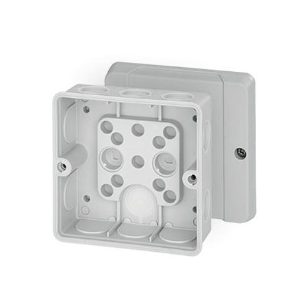 DE 9340 PUSZKA INSTALACYJNA NT 98X98X52 10 DŁAWNIKÓW MEMBRANOWYCH BEZ ZACISKÓW IP55 IK07 SZARY