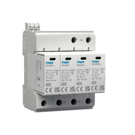 SPA931  SPD OGRANICZNIK PRZEPIĘĆ T1+T2 B+C 4P 4M 12.5/50KA 1.5KV TNS