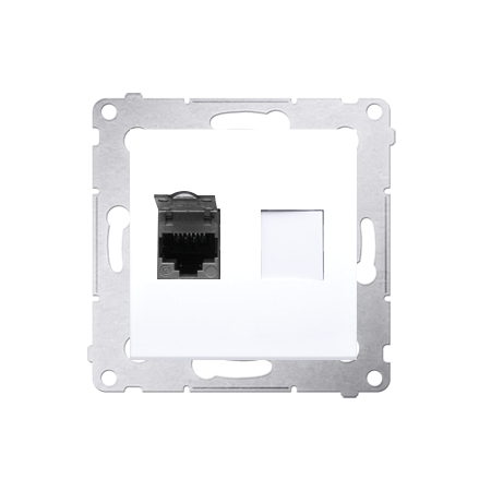 SIMON 54 MODUŁ BIAŁY GNIAZDO KOMPUTEROWE 1X UAE 8 CAT.6 FTP Z OSŁONĄ PRZECIWKURZOWĄ PŁASKIE