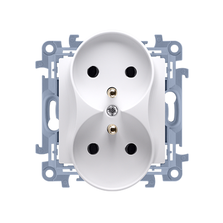 SIMON 10 MODUŁ BIAŁY GNIAZDO 2X Z/U ZACISKI ŚRUBOWE 16A 250V