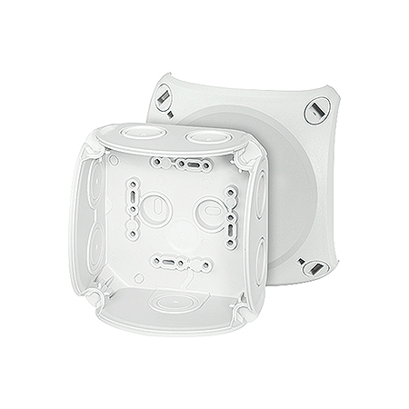 DK 0400 GZ PUSZKA INSTALACYJNA NT 104X104X70 Z DŁAWICAMI MEMBRANOWYMI BEZ ZACISKÓW IP66 IK07 SZARY