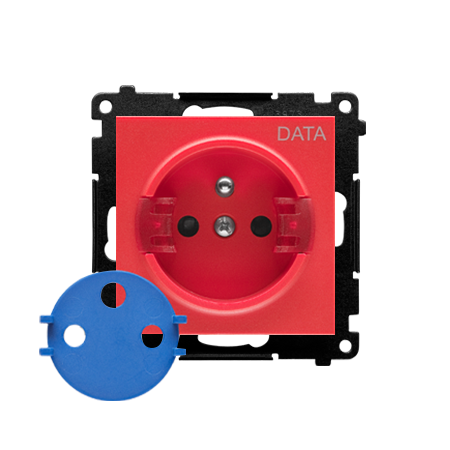 SIMON 55 MODUŁ CZERWONY GNIAZDO DATA Z KLUCZEM UPRAWNIAJĄCYM ZACISKI SPRĘŻYNOWE 16A 250V