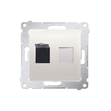 SIMON 54 MODUŁ KREM GNIAZDO KOMPUTEROWE 1X UAE 8 CAT.6 UTP Z OSŁONĄ PRZECIWKURZOWĄ PŁASKIE