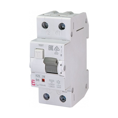 KZS- 2M B 16A/ 30MA/AC WYŁĄCZNIK RÓŻNICONADPRĄDOWY B 16A 1P+N 2M 30MA AC 10KA