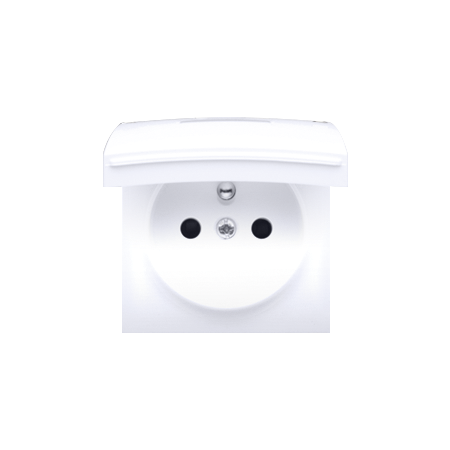 SIMON 54 MODUŁ BIAŁY PŁYTKA DO GNIAZD 1X Z/U Z KLAPKĄ Z PRZESŁONAMI