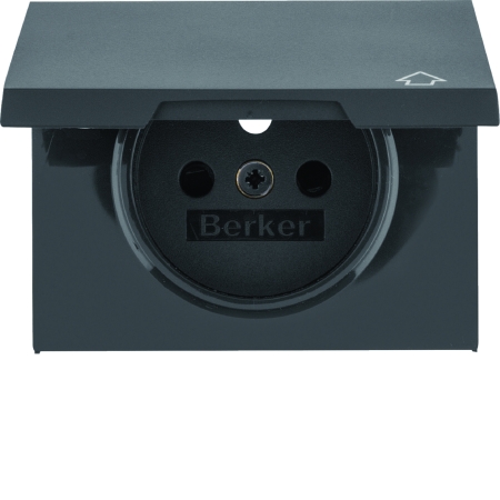 K.1 MODUŁ ANTRACYT MAT LAKIEROWANY PŁYTKA DO GNIAZD 1X Z/U Z KLAPKĄ ONE PLATFORM