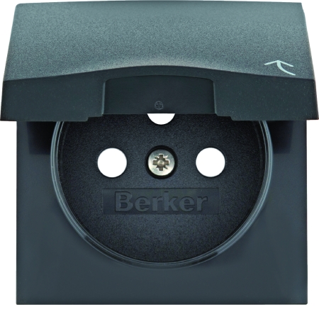 B.X MODUŁ ANTRACYT MAT PŁYTKA DO GNIAZDA 1X Z/U Z KLAPKĄ ONE PLATFORM