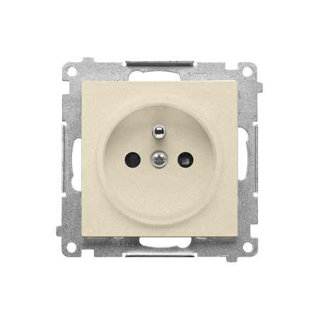 SIMON 55 MODUŁ SZAMPAŃSKI MAT GNIAZDO 1X Z/U Z PRZESŁONAMI ZACISKI SPRĘŻYNOWE 16A 250V