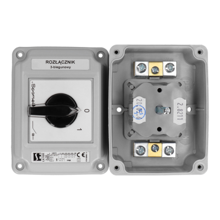 ŁK16R-2.8211\OB2 16A 0-1 3P ŁĄCZNIK KRZYWKOWY 16A 3P OB IP65 NAPĘD CZARNY