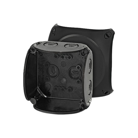 KF 0200 B PUSZKA INSTALACYJNA NT 93X93X62 POKRYWA PEŁNA BEZ ZACISKÓW IP66/67/69 IK09 CZARNY