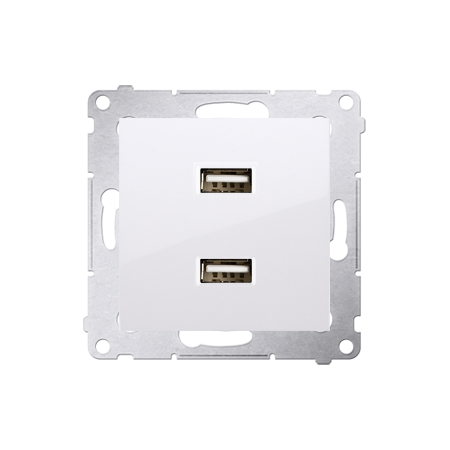 SIMON 54 MODUŁ BIAŁY ŁADOWARKA 2X USB 5V 2.1A DC 230V