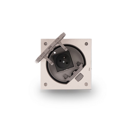 CONNECT STAL NIERDZEWNA PUSZKA PODŁOGOWA 2M Z POKRYWĄ Z GNIAZDEM 1X Z/U 16A 230V ZAMEK MANUALNY