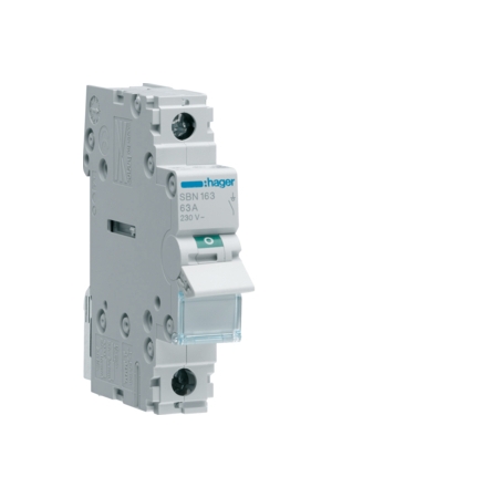 SBN163 ROZŁĄCZNIK IZOLACYJNY 63A 1P 1M 230V AC