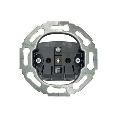 ONE PLATFORM MECHANIZM GNIAZDO 1X Z/U ZACISKI SPRĘŻYNOWE 16A 250V SERIE OKRĄGŁE