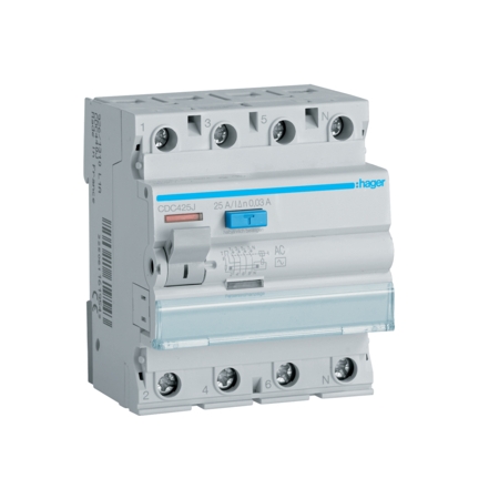 CDC425J 25A/ 30MA/AC WYŁĄCZNIK RÓŻNICOWY 25A 4P 4M 30MA AC 6KA