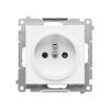 SIMON 55 MODUŁ BIAŁY MAT GNIAZDO 1X Z/U Z PRZESŁONAMI ZACISKI SPRĘŻYNOWE 16A 250V