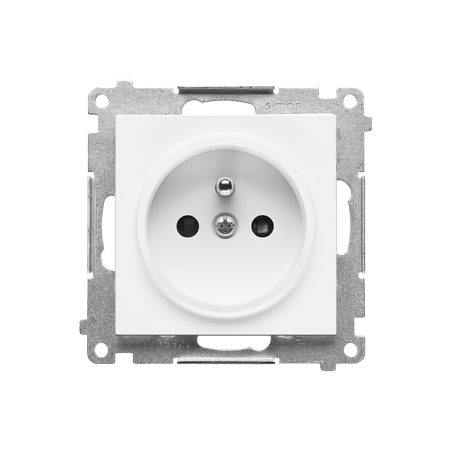 SIMON 55 MODUŁ BIAŁY MAT GNIAZDO 1X Z/U Z PRZESŁONAMI ZACISKI SPRĘŻYNOWE 16A 250V