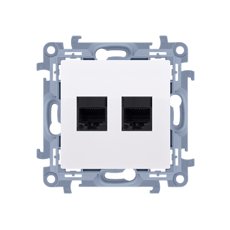 SIMON 10 MODUŁ BIAŁY GNIAZDO KOMPUTEROWE 2X UAE 8 CAT.5E UTP PŁASKIE