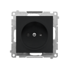 SIMON 55 MODUŁ CZARNY MAT GNIAZDO 1X B/U Z PRZESŁONAMI ZACISKI SPRĘŻYNOWE 16A 250V
