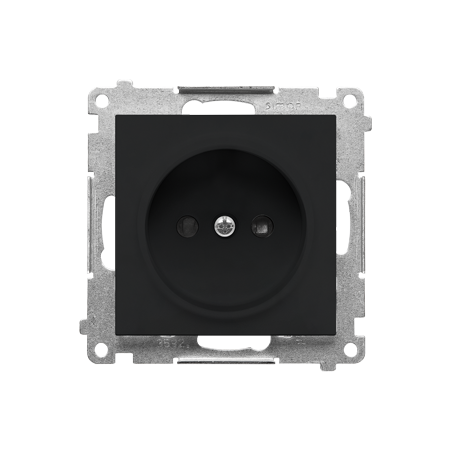 SIMON 55 MODUŁ CZARNY MAT GNIAZDO 1X B/U Z PRZESŁONAMI ZACISKI SPRĘŻYNOWE 16A 250V