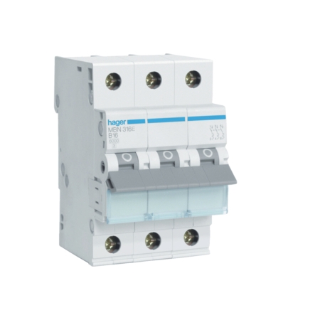 MBN316E WYŁĄCZNIK NADPRĄDOWY B 16A 3P 3M 6KA