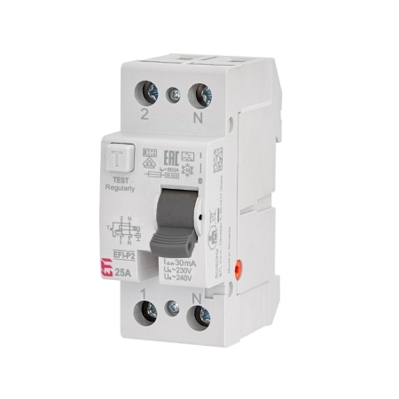 EFI-P2 25A/ 30MA/A WYŁĄCZNIK RÓŻNICOWY 25A 2P 2M 30MA A 10KA
