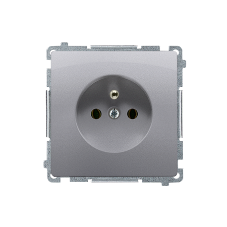 SIMON BASIC MODUŁ INOX GNIAZDO 1X Z/U ZACISKI ŚRUBOWE 16A 250V