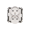 SIMON 55 MODUŁ SZARY GNIAZDO WTYCZKOWE 2X Z/U Z PRZESŁONAMI ZACISKI SPRĘŻYNOWE 16A 250V