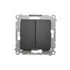 SIMON 54 MODUŁ CZARNY MAT PRZYCISK 2X 2Z ZACISKI SPRĘŻYNOWE 10AX 250V